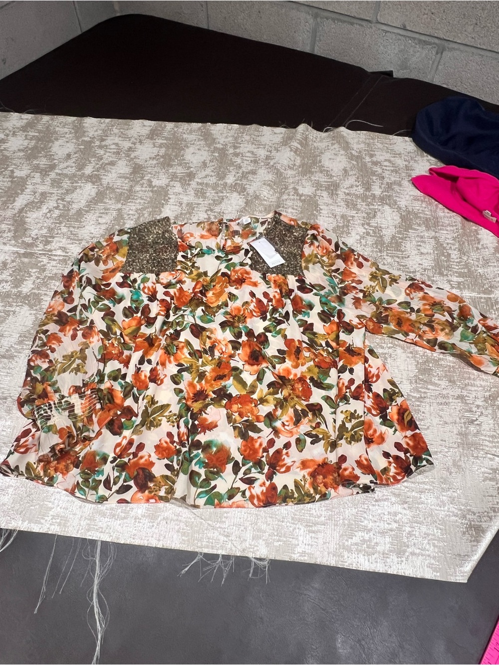 Cato Women's floral print long sleeve blouse